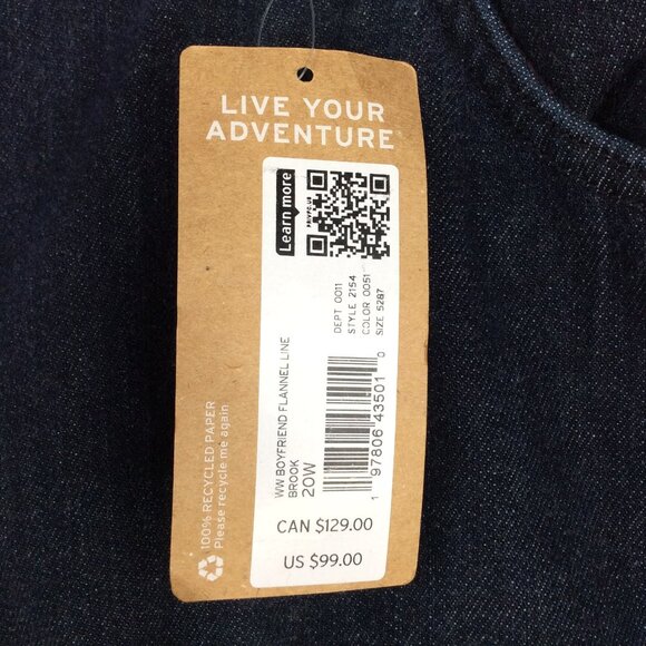 NWT Eddie Bauer Boyfriend Midrise Slim Flannel Lined Jeans Womens Plus Size 20W - Picture 8 of 10